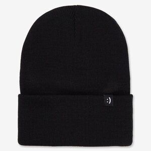 New black knit cuffed beanie
